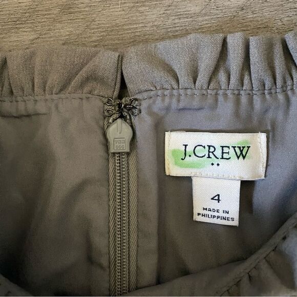 J. Crew Ruffle Dress Grey Preppy Minimalist 4 Feminine - Picture 4 of 12